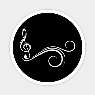 treble clef white filigree Magnet